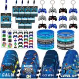 16 Paket Video Oyunu Partisi İyilik İpli Çanta 16 '' x 13'' Oyun Partisi İyilik Ganimet Çanta Oyun Partisi İyilik Sırt Çantası Video Oyunu Doğum Günü Partisi İyilik Goodie Çanta, Mavi