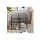 16 Panel Evcil Küçük Hayvan Kedi Köpek Kuş Evi Kafesi Oyun Parkı Portatif Taşınabilir Metal Tel