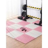 16 parça 50x50 Puzzle Tatami 200x200 Kurlumlu Fitness Spor Yoga Pilates Matı (pembe-beyaz)