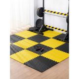 16 parça 50x50 Puzzle Tatami 200x200 Kurlumlu Fitness Spor Yoga Pilates Matı (sarı-siyah)