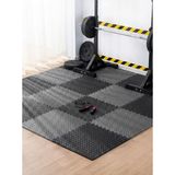 16 parça 50x50 Puzzle Tatami 200x200 Kurlumlu Fitness Spor Yoga Pilates Matı (siyah-gri)