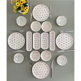 16 Parça Kırmızı Kalp Desenli Kahvaltı Takımı, Şık ve Modern Set - Seçenek 1