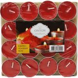 16 Parça Kırmızı Tea Light Yuvarlak Mum (4741) - Beyaz