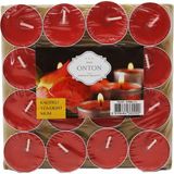 16 Parça Kırmızı Tea Light Yuvarlak Mum - Çok Renkli