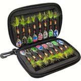 16 Parça Tüylü Spinner Kaşık Yem Seti Kutulu Profesyonel Balıkçılık Sahte Yem Takımı