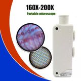 160-200X Beyaz Cep Optik Mikroskop El Buyutec Aydinlatmali Yakinlastirmali