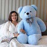 160 cm Dev Pelüş Papyonlu Ayı,yumuşak ve Sevimli Büyük Boy Oyuncak Ayı,sarılmalık Ayı,papyonlu Ayıcık,sevgiliye Hediye Ayıcık (Mavi) - Çok Renkli