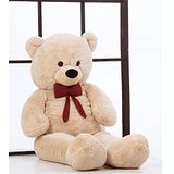 160 cm Papyonlu Peluş Ayı-Dev Boy-Sevgiliye Özel Hediye - Yerli (BEJ)