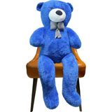 160 cm Sevgiliye Özel Romantik Dev Boy Papyonlu Peluş Ayı- % 100 Yerli - Mavi