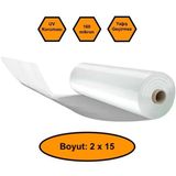 160 Micron Naylon Örtü, Şeffaf Su Geçirmez Naylon, 2X15 Metre