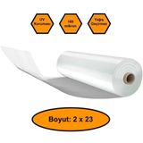 160 Micron Naylon Örtü, Şeffaf Su Geçirmez Naylon, 2X23 Metre