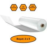 160 Micron Naylon Örtü, Şeffaf Su Geçirmez Naylon, 2x5 Metre