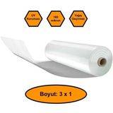160 Micron Naylon Örtü, Şeffaf Su Geçirmez Naylon, 3x1 Metre