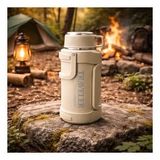 1600 Ml Çift Katmanlı Vakumlu Çelik Termos Taşıma Saplı Sızdırmaz Outdoor Büyük Boy (Antik Bej)