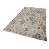 160x307 cm Kareli Kilim Bej Kareli Yün El Dokuma Modern Geometrik Etnik Eskitme Desenli Boho Oturma Odası Salon Yolluk Koridor Mutfak Halısı