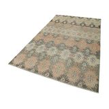 162x294 cm Kareli Kilim Bej Kareli Yün El Dokuma Modern Geometrik Etnik Eskitme Desenli Boho Oturma Odası Salon Yolluk Koridor Mutfak Halısı