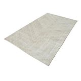 163x277 cm Kareli Kilim Bej Kareli Yün El Dokuma Modern Geometrik Etnik Eskitme Desenli Boho Oturma Odası Salon Yolluk Koridor Mutfak Halısı