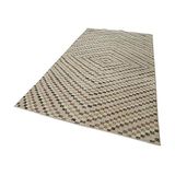 163x300 cm Kareli Kilim Bej Kareli Yün El Dokuma Modern Geometrik Etnik Eskitme Desenli Boho Oturma Odası Salon Yolluk Koridor Mutfak Halısı