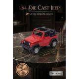 1:64 Ölçek Metal Döküm Kırmızı Jeep Oyuncak Araba - Off-Road Arazi Aracı Die-Cast Model