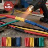164 Parça Isı Ile Daralan Makaron Seti – Elektrik Kablo İzolasyon & Koruma Kılıfı, Renkli Shrink Tube Set