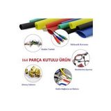 164 Parça Kablo Makaron Seti. Isıya Dayanıklı Kalo Koruyucu Kablo Tamir Borusu Kablo Kanalı