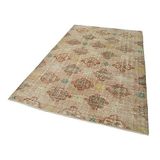 164x268 cm Kareli Kilim Kahverengi Kareli Yün El Dokuma Modern Geometrik Etnik Eskitme Desenli Boho Oturma Odası Salon Yolluk Koridor Mutfak Halısı