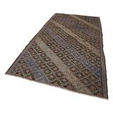 164x314 cm Geometrik Kilim Kahverengi Geometrik Yün El Dokuma Modern Geometrik Etnik Eskitme Desenli Boho Oturma Odası Salon Yolluk Koridor Mutfak Halısı