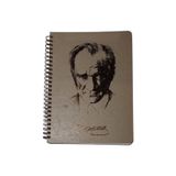 16,5x22,5 Cm 100 Yaprak Kareli Telli Atatürk Sert Karton Kapak Defter 70 Gr Krem Renk Kağıt 121