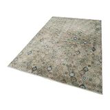 165x253 cm Kareli Kilim Yeşil Kareli Yün El Dokuma Modern Geometrik Etnik Eskitme Desenli Boho Oturma Odası Salon Yolluk Koridor Mutfak Halısı