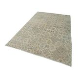 165x268 cm Kareli Kilim Bej Kareli Yün El Dokuma Modern Geometrik Etnik Eskitme Desenli Boho Oturma Odası Salon Yolluk Koridor Mutfak Halısı