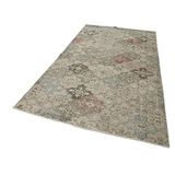 165x290 cm Kareli Kilim Bej Kareli Yün El Dokuma Modern Geometrik Etnik Eskitme Desenli Boho Oturma Odası Salon Yolluk Koridor Mutfak Halısı