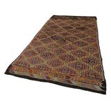 165x295 cm Geometrik Kilim Kırmızı Geometrik Yün El Dokuma Modern Geometrik Etnik Eskitme Desenli Boho Oturma Odası Salon Yolluk Koridor Mutfak Halısı
