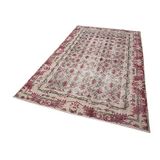 166x275 cm Kareli Kilim Kırmızı Kareli Yün El Dokuma Modern Geometrik Etnik Eskitme Desenli Boho Oturma Odası Salon Yolluk Koridor Mutfak Halısı