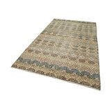 166x284 cm Kareli Kilim Beyaz Kareli Yün El Dokuma Modern Geometrik Etnik Eskitme Desenli Boho Oturma Odası Salon Yolluk Koridor Mutfak Halısı