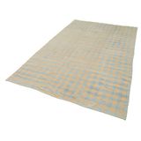 167x270 cm Çizgili Kilim Turuncu Çizgili Yün El Dokuma Modern Geometrik Etnik Eskitme Desenli Boho Oturma Odası Salon Yolluk Koridor Mutfak Halısı