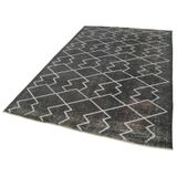 167x272 cm Geometrik Halı Gri Geometrik Yün El Dokuma Modern Geometrik Etnik Eskitme Desenli Boho Oturma Odası Salon Yolluk Koridor Mutfak Halısı