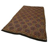 167x295 cm Geometrik Kilim Kahverengi Geometrik Yün El Dokuma Modern Geometrik Etnik Eskitme Desenli Boho Oturma Odası Salon Yolluk Koridor Mutfak Halısı