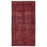 167x308 cm Atina Kırmızı Vintage Yün El Dokuma Modern Geometrik Etnik Eskitme Desenli Boho Oturma Odası Salon Yolluk Koridor Mutfak Halısı