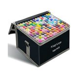 168’LI Çift Uçlu Touch Marker Art Tasarım Kurecolor Twin Marker Kalem Seti Taşınabilir Çanta Ithal - Çok Renkli