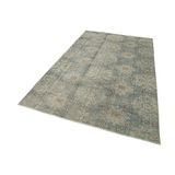 168x281 cm Kareli Kilim Mavi Kareli Yün El Dokuma Modern Geometrik Etnik Eskitme Desenli Boho Oturma Odası Salon Yolluk Koridor Mutfak Halısı