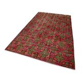 168x296 cm Kareli Kilim Kırmızı Kareli Yün El Dokuma Modern Geometrik Etnik Eskitme Desenli Boho Oturma Odası Salon Yolluk Koridor Mutfak Halısı
