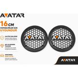 16CM Hoparlör Kapağı - Avatar Logolu Kaliteli Plastik Midrange Hoparlör Kapak 16 cm - 2 Adet
