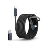 16FT VR Link Kablosu Meta Quest 3/3S/2/Pro ve Pico 4 Uyumlu USB 3.0 PC SteamVR Siyah