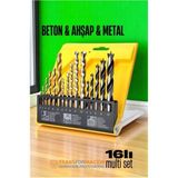 16'lı Çok Amaçlı Matkap Ucu Seti - Beton, Metal, Ahşap Uygun - Seçenek 1