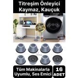 16lı Gürültü Engelleyici Kaymaz Titreşim Önleyici Kauçuk Ayak Ped Çamaşır Makinesi Beyaz Eşya Stoper