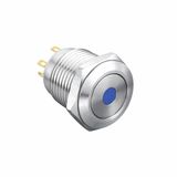 16mm Metal NOKTA Led'li Yaylı Buton IP65 GQ16F-10D TURUNCU - 12 VOLT
