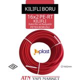 16X2 Pe-Rt Kılıflı Kalorifer ve Radyatör Petek Borusu 100 Metre - Kırmızı