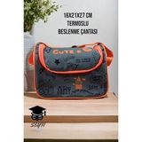 16X21X27 cm Termoslu Beslenme Çantası Gri Gri Tek Ebat Çini Back To School Unisex Dokuma Hayır