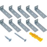 16x55x15mm - Mr.Bracket Deprem Güvenliği Dolap Sabitleme Aparatı Seti - Mobilya Gardırop Portmanto Kitaplık Masa Raf Eşya Duvara Sabitleyici Aparat - L Demir Köşe Bağlantı Gönye Köşebent - 16x55x15mm - 10 adet