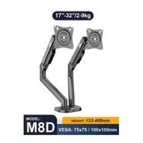 17-32 İnç Dual Monitör Standı Çift Kol Hareketli Monitör Tutucu 2-9 Kg